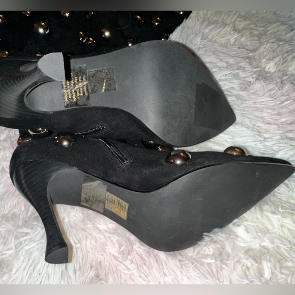 New Jeffrey Campbell Slouchy Over The Knee Studded Black Suede Boots - Picture 14 of 15